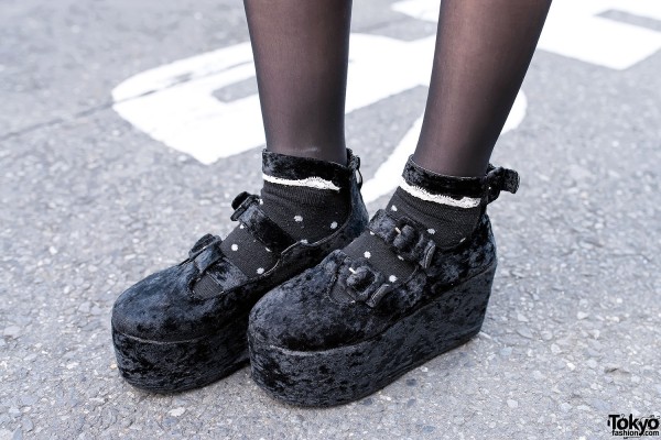 Black Velvet Platform Shoes