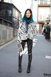 H&M Zebra Faux Fur Jacket