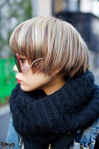 Blonde Short Hairstyle in Harajuku