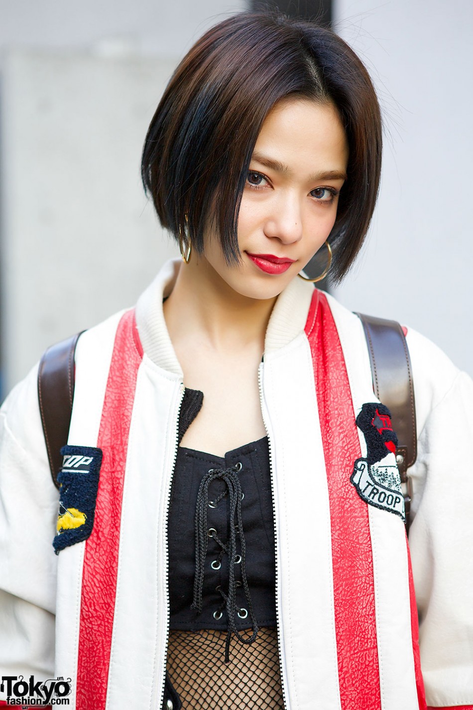 Harajuku Style Icon Una w/ Kinsella Fishnet Dress & Troop Leather ...