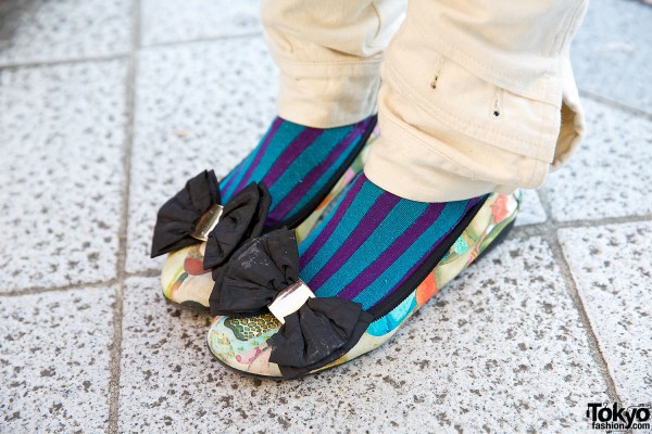 Bow Flats & Striped Socks