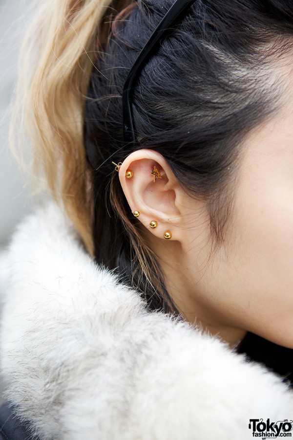 Golden Stud Earrings