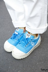 Blue Scoop Club Sneakers & White Pants