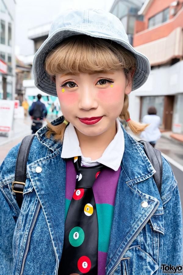 Acid Wash Jacket & Hat in Harajuku