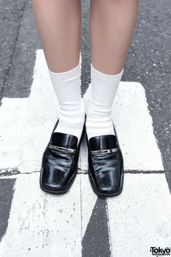 Black Women's Loafers in Harajuku
