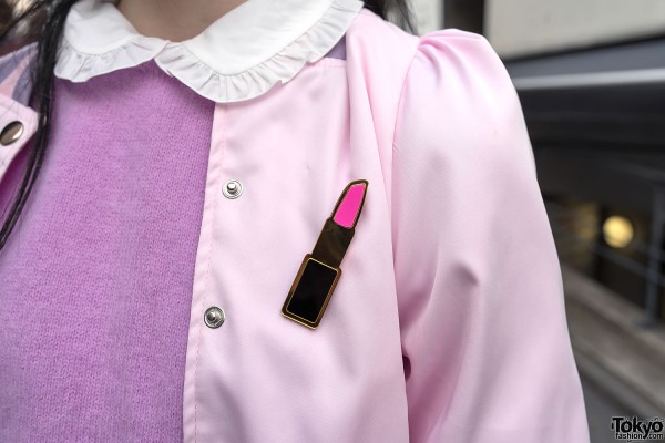Lipstick Pin & Cropped Sweater