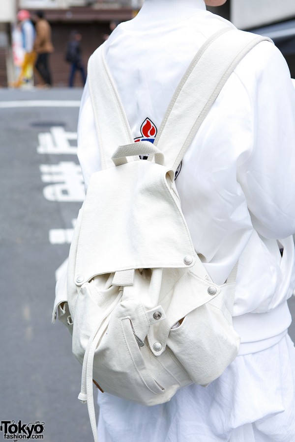White Backpack in Harajuku