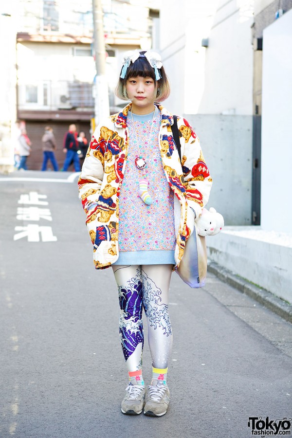 Gerlan Jeans Floral Sweatshirt w/ Kinji Jacket, The Circus Harajuku & Tamagotchi
