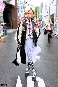 Sheer Skirt & Platform Sandals in Harajuku