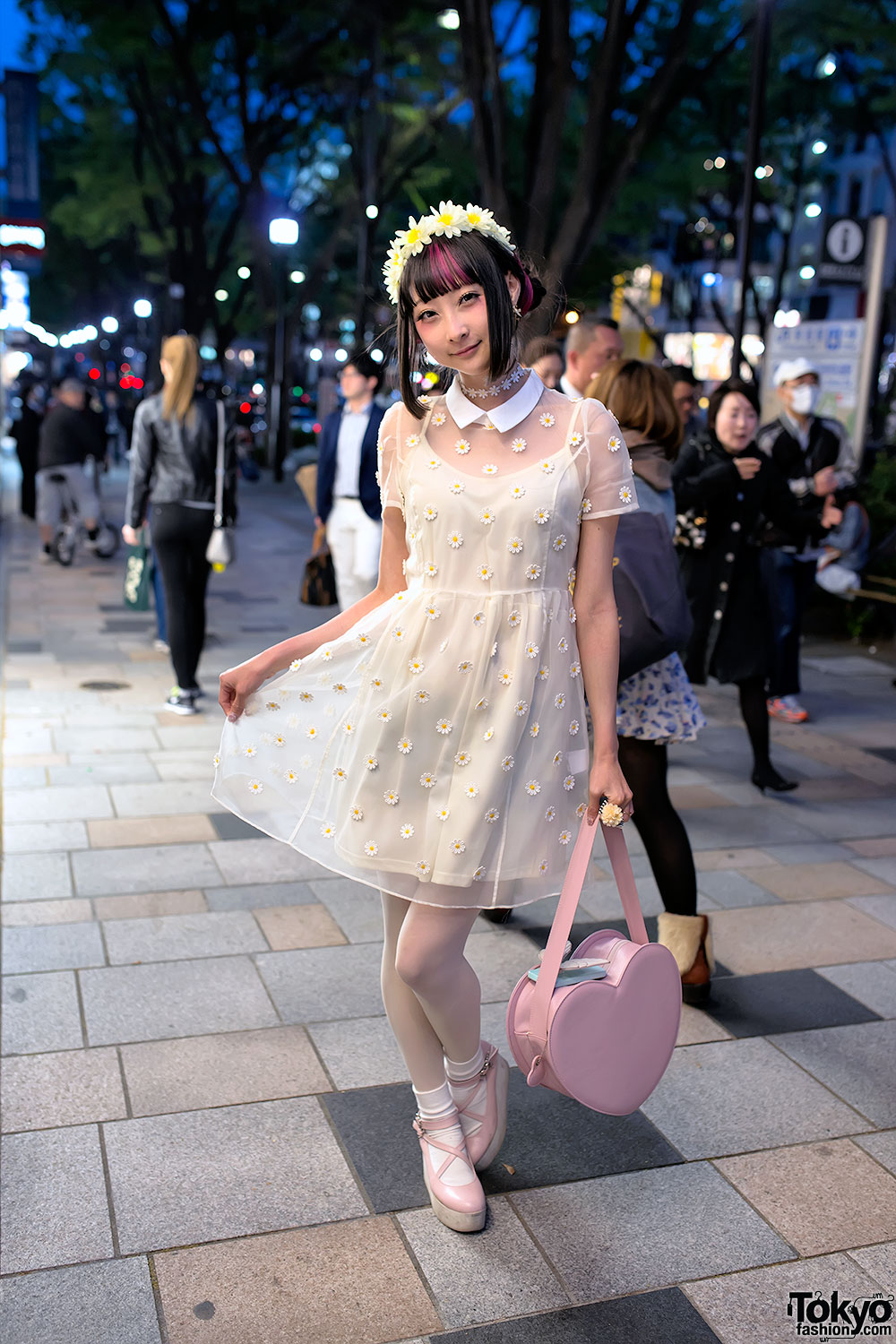 RinRin Doll in Harajuku w/ Flower Crown, LilLilly Flower Dress & Heart