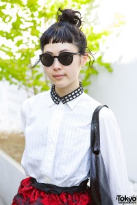 White Shirt & Collar Necklace