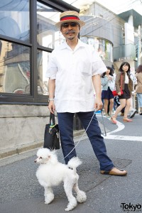 Cool Harajuku Guy with a Poodle