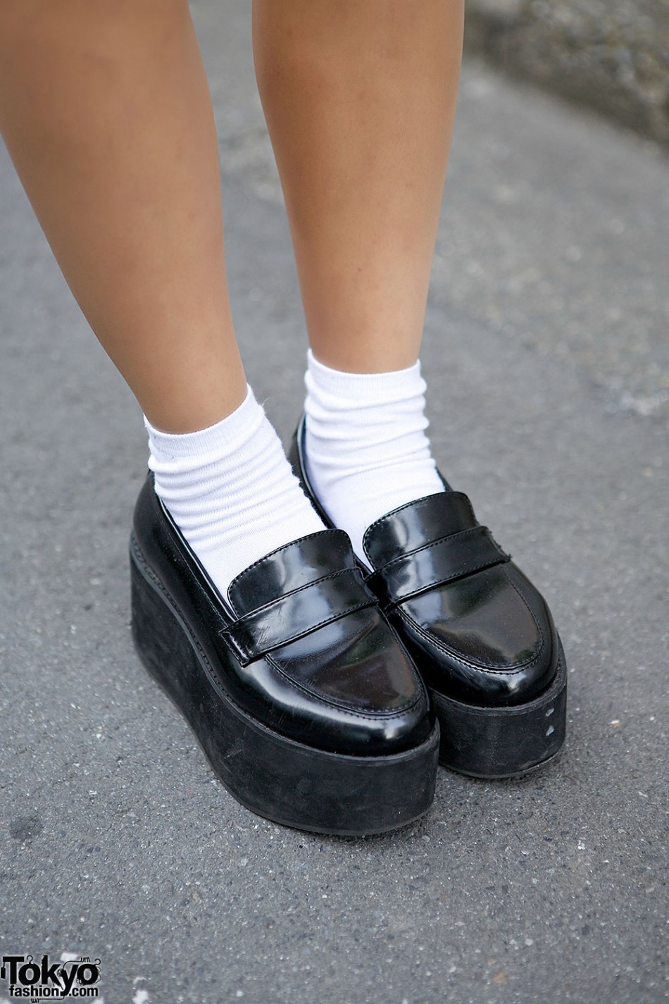 Lilac Hair, Growze Sheer Inset Skirt & Platform Loafers in Harajuku ...