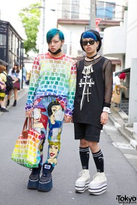 Harajuku Guys With Blue Hair