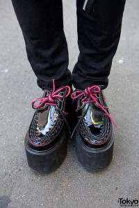 Yosuke Patent Shoes with Pink Laces