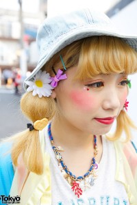 Blond Twin Tails w/ Flowers & Bows