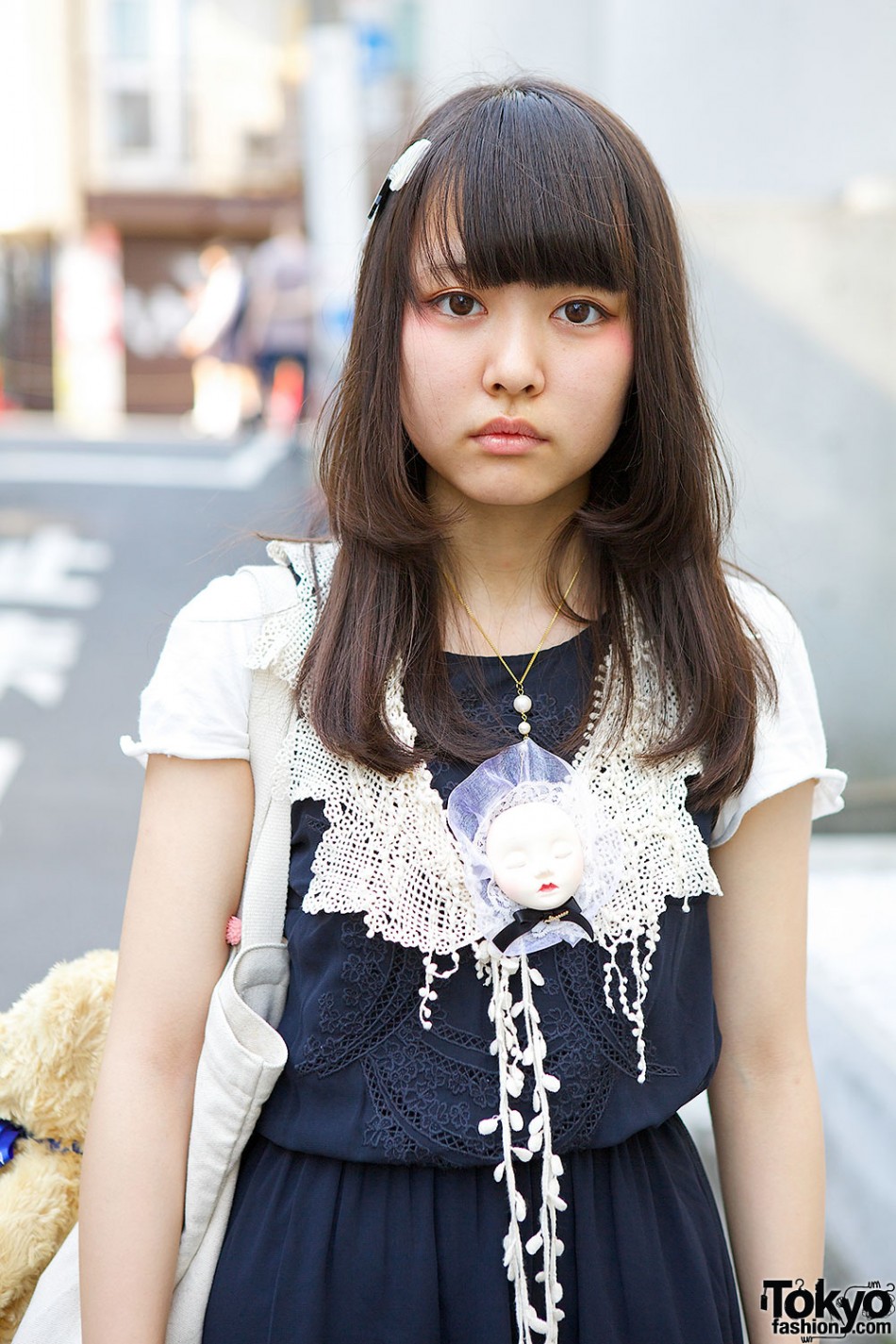 H&M Dress w/ Crochet Collar, Teddy Bear & Tokyo Bopper in Harajuku ...