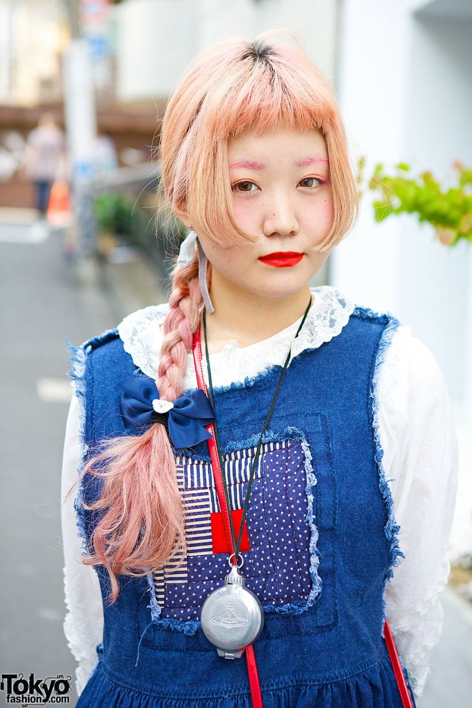 Pink Braided Hair w/ Resale Layered Dresses & Vivienne Westwood Heart ...