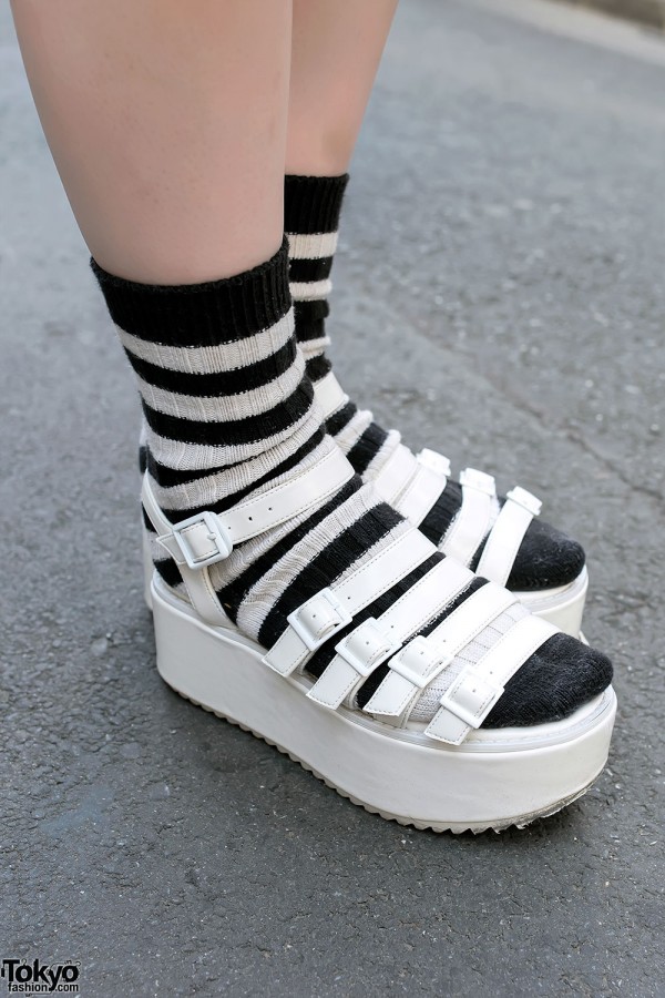 i Tokyo Me Platform Sandals & Striped Socks