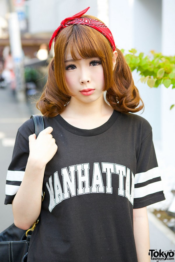 Twin Tails & Sports Jersey in Harajuku
