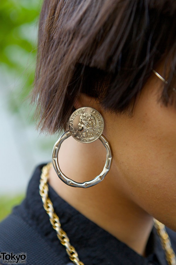 Coin Hoop Earrings