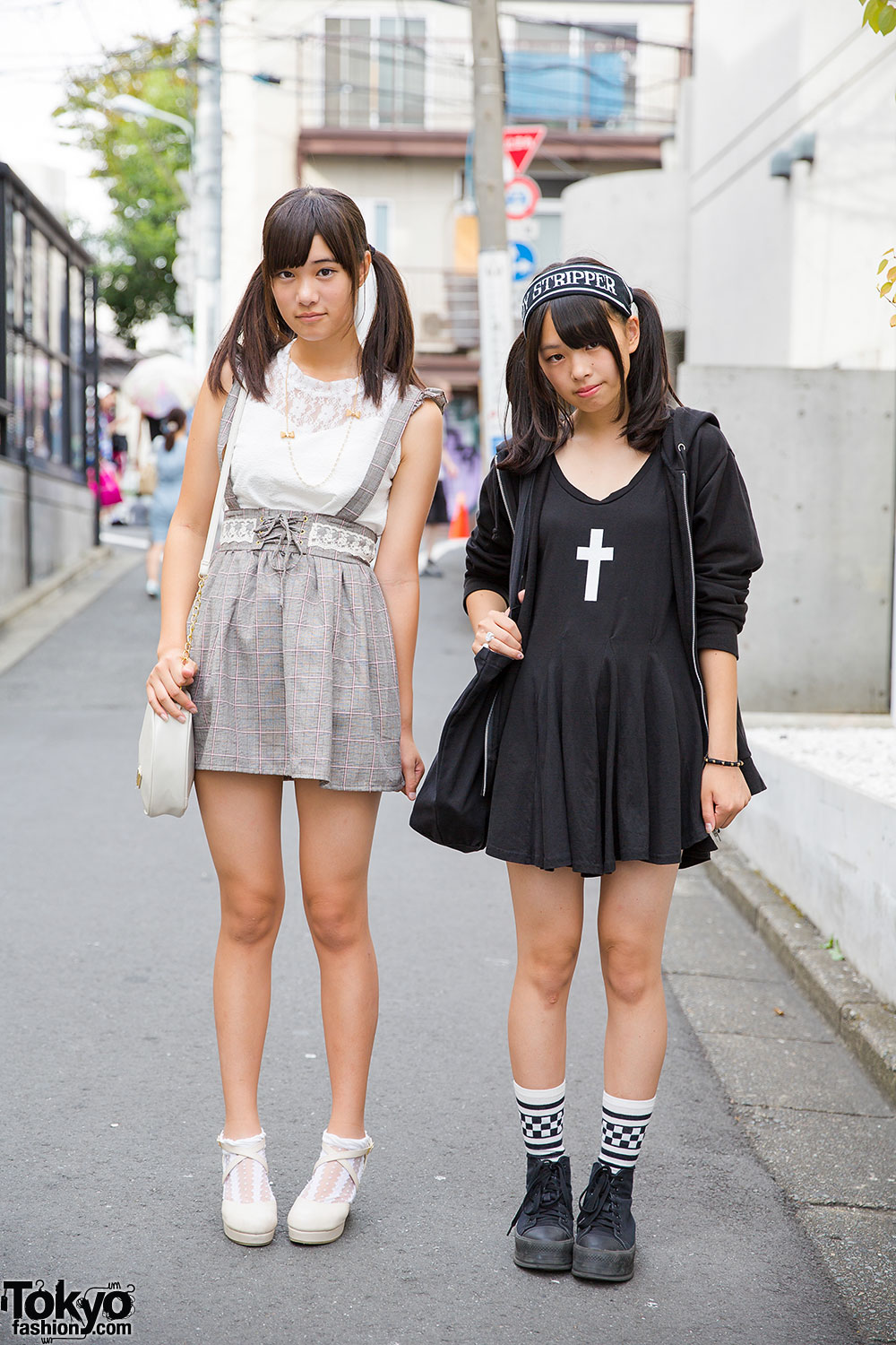 Twin Tailed Harajuku Girls W Cross Dress Suspender Skirt Liz Lisa 