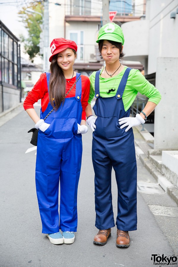 Cute Mario Bros Costumes on The Street in Harajuku