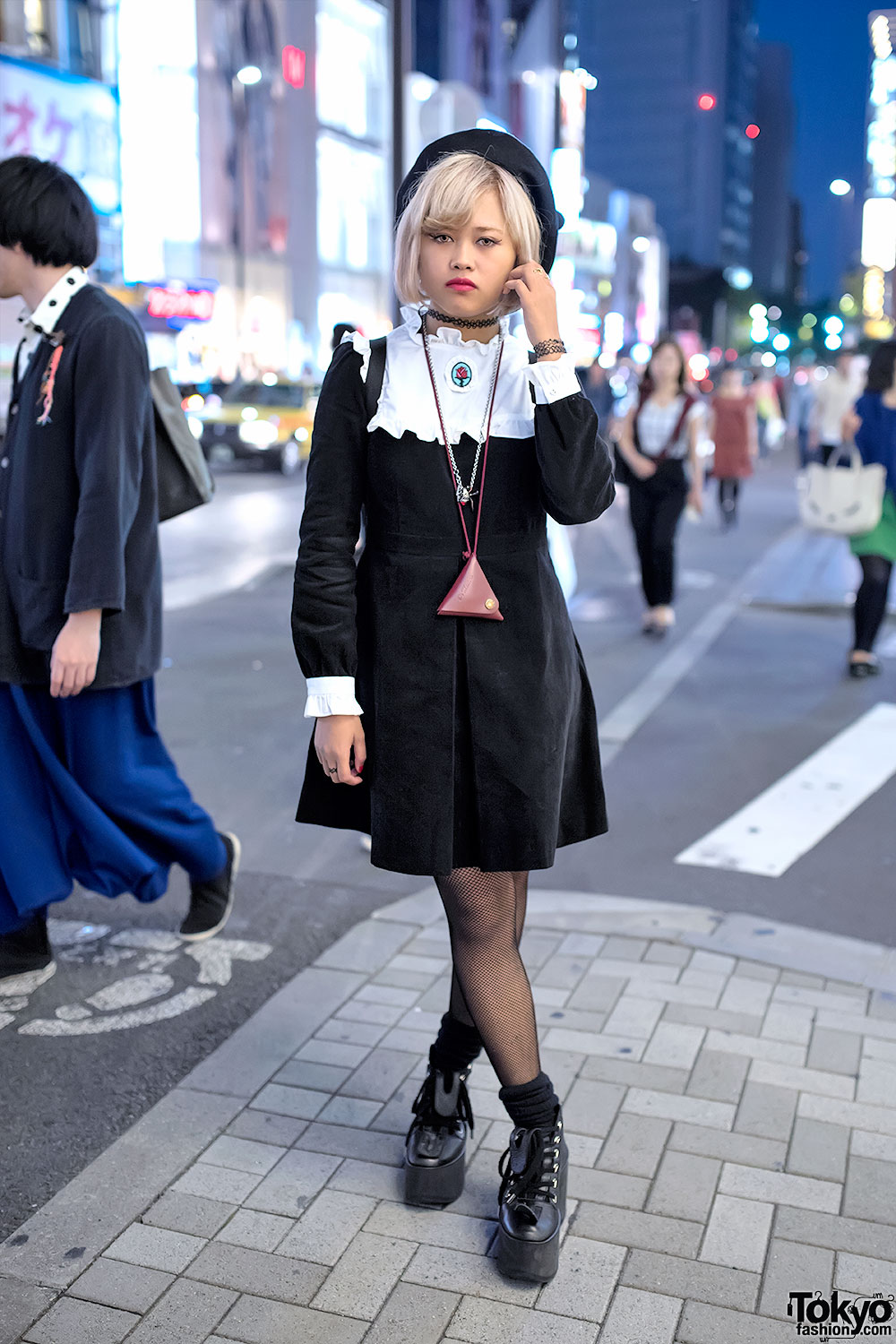 Pameo Pose Dress, Kanken Backpack & Tokyo Bopper Shoes in Harajuku 