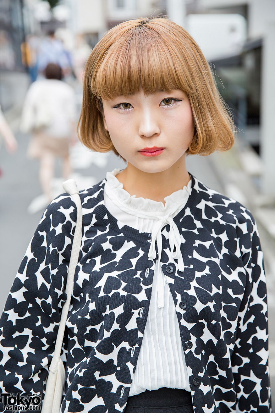 Bob Hairstyle w/ Emoda Heart Cardigan & American Apparel Pleated Skirt ...