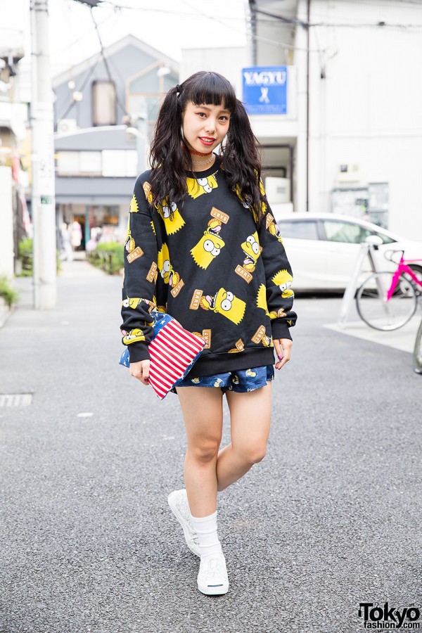 The Simpsons Style in Harajuku w/ Twin Tails, Joyrich & Converse