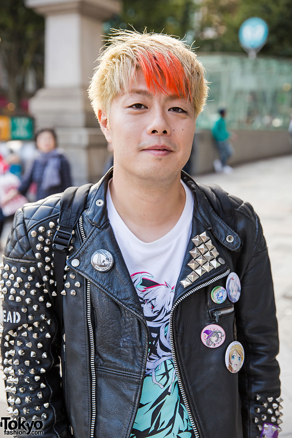 Punk-meets-Akihabara Leather Biker Jacket & Pink Dr. Martens in ...