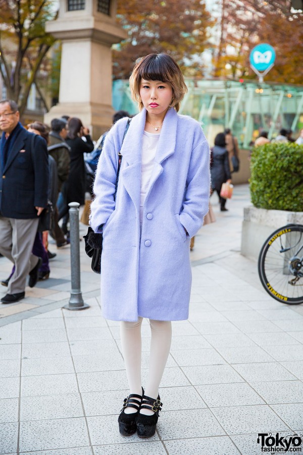 Bubbles Harajuku Baby Blue Coat w/ E hyphen world gallery Dress & Velvet Platforms