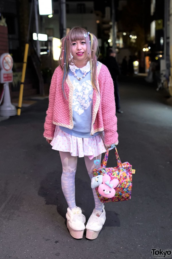 Harajuku Girl in Twintails w/ Kuma Top, Swankiss, 6%DOKIDOKI & Milklim ...