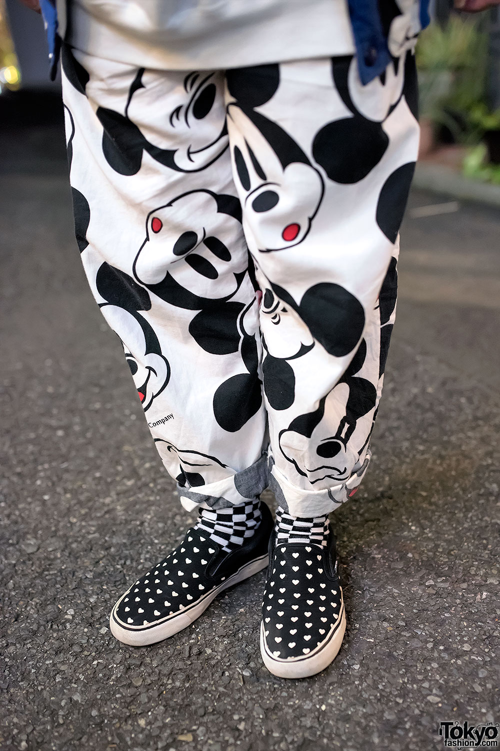 Mickey Mouse Bomber Jacket, Pajama Pants & Purple Twin Braids in Harajuku