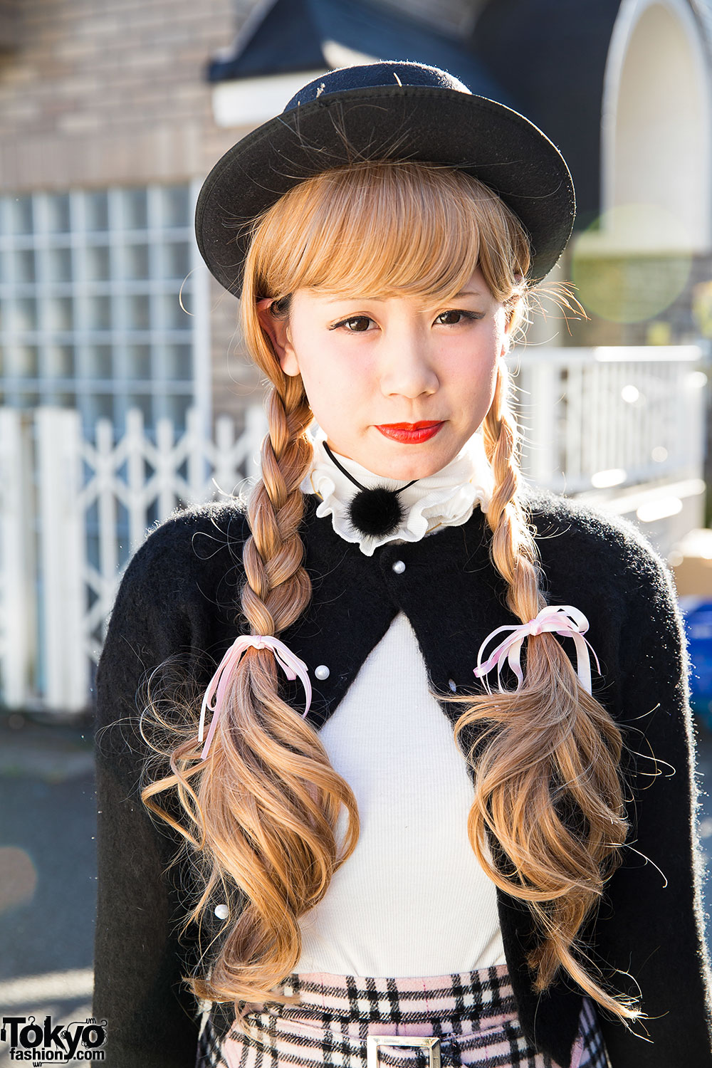 Twin Braids Hairstyle & Hat in Harajuku – Tokyo Fashion