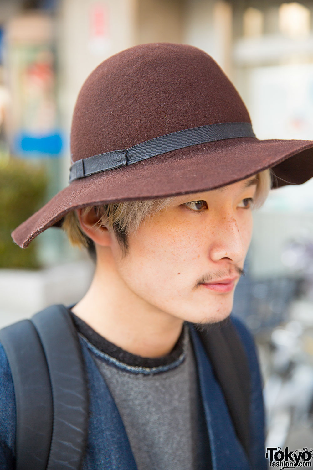 Harajuku Guy in Denim & Hat w/ Undercover Backpack & Guidi Boots