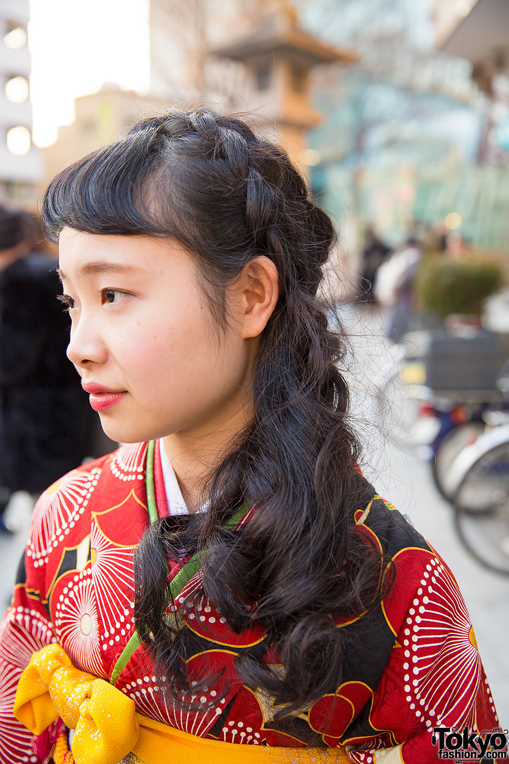 Pretty Floral Print Kimono Braids Hairstyle In Harajuku Pretty Floral Print Kimono Braids Hairstyle In Harajuku