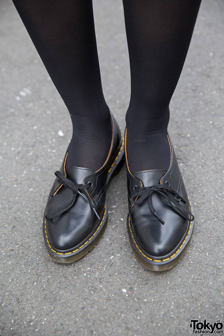 Leopard Print Coat w/ Black Dress & Dr. Martens in Harajuku – Tokyo Fashion