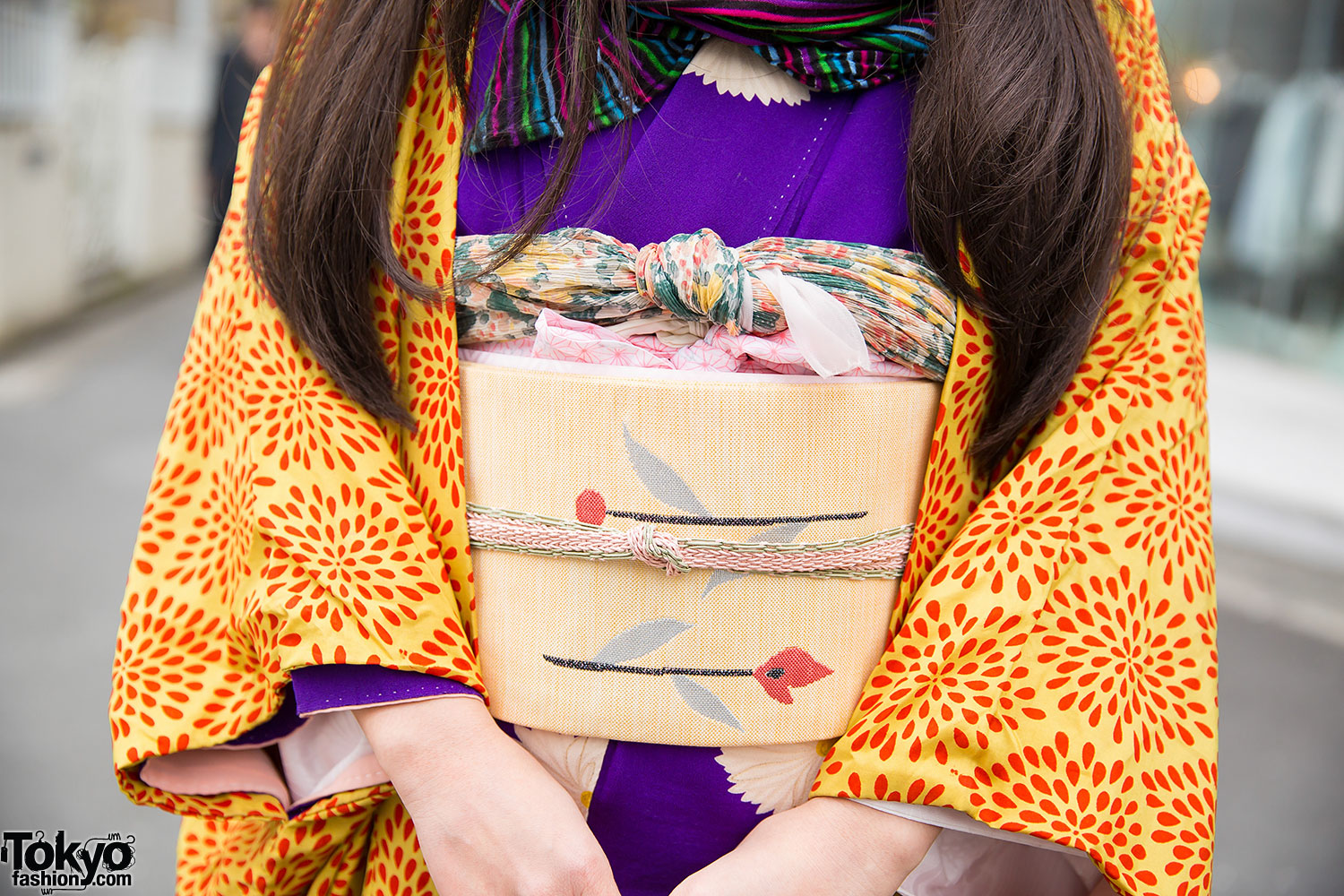 Kimono w/ Vivienne Westwood Heart Bag & Dr. Martens in Harajuku