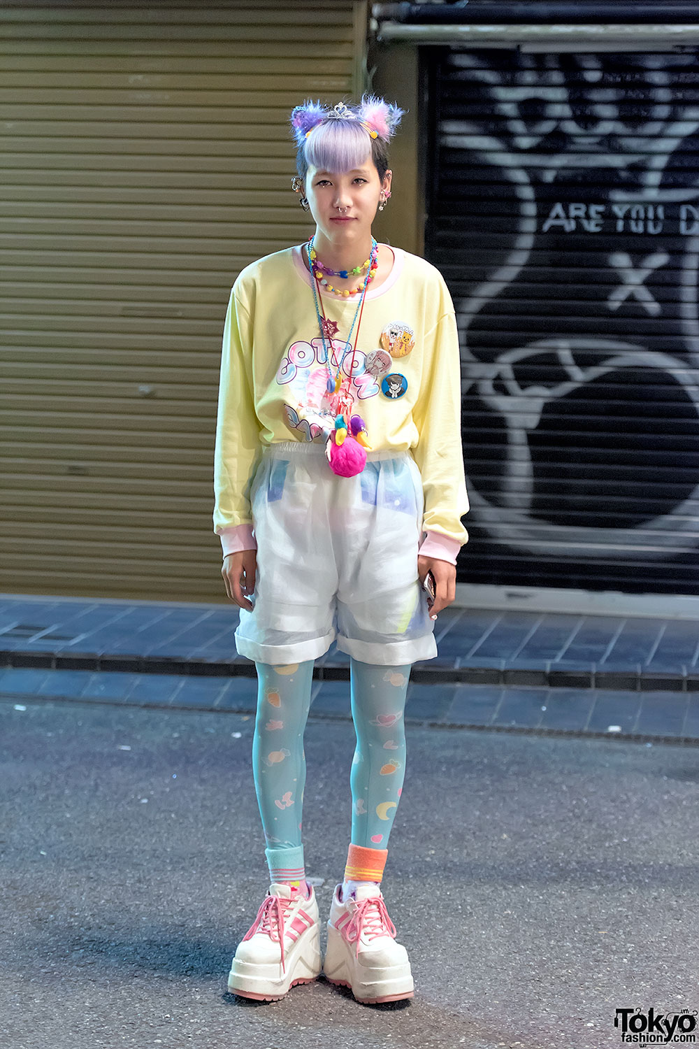Harajuku Guy in Milklim “Cotton Candy” Top, Tiara, Sheer Shorts & Spank!