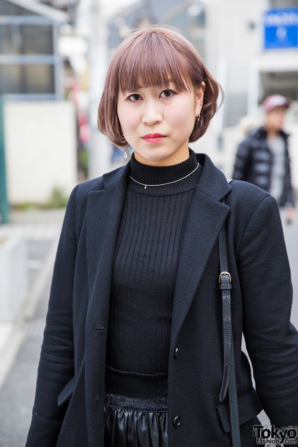 Pastel-Haired Harajuku Girl in WEGO Blazer, Pleather Skirt & H&M Ankle ...