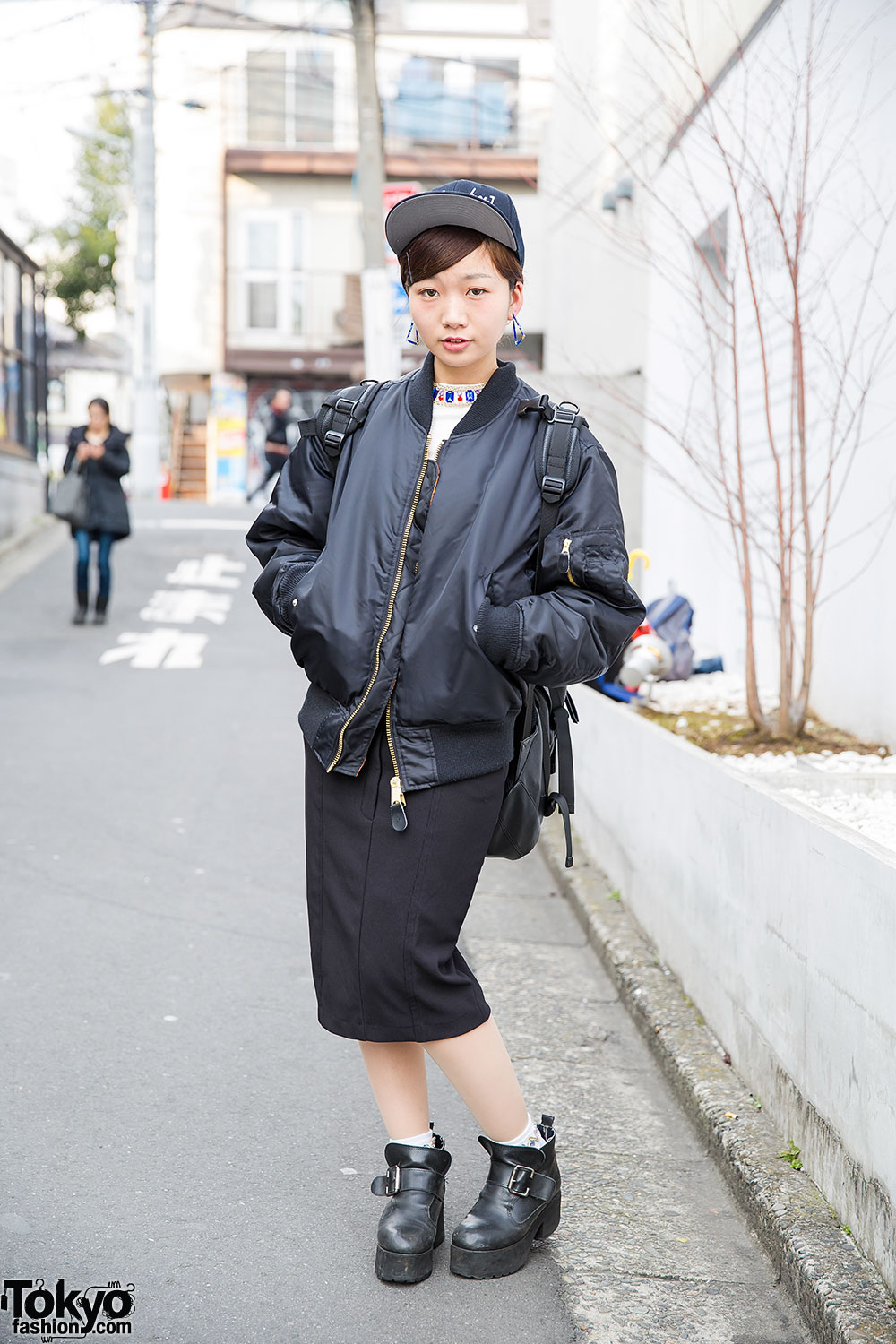 Harajuku Girl In Alexandros Cap Evris Top Goocy Ankle Boots Tokyo Fashion