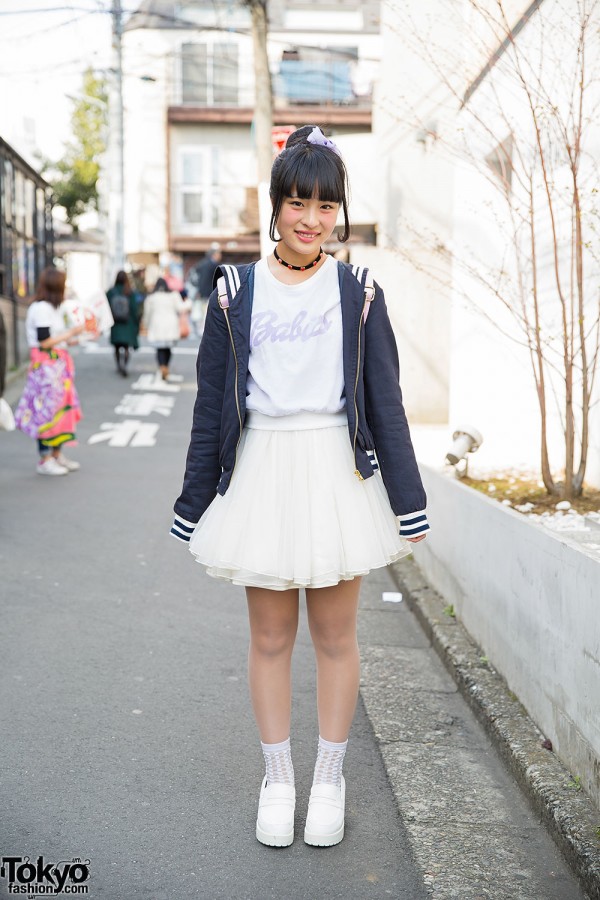 WEGO “Sailor Dolls” Jacket w/ Winged Backpack, Tulle Skirt & Heeled Loafers in Harajuku
