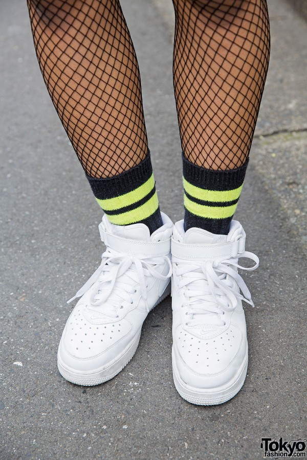 fishnet socks with sneakers