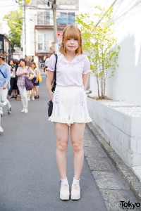 Harajuku Girl in Nile Perch & Nice Claup Pastels, Strawberry Print ...