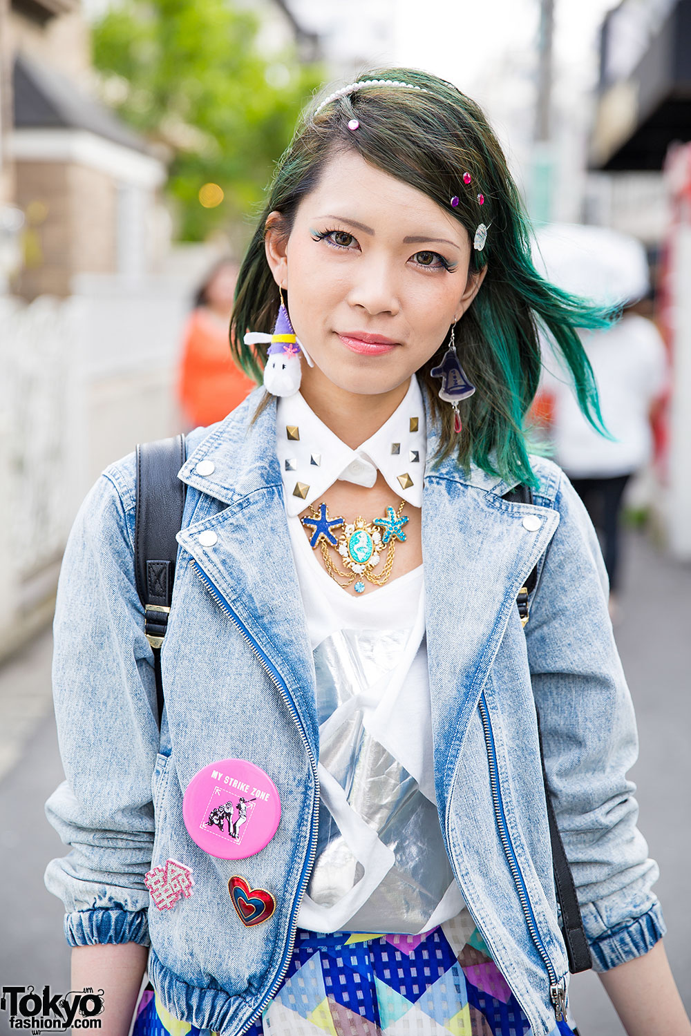 Harajuku Girl w/ Green Hair, Murua Denim Jacket, Kikka Skirt ...