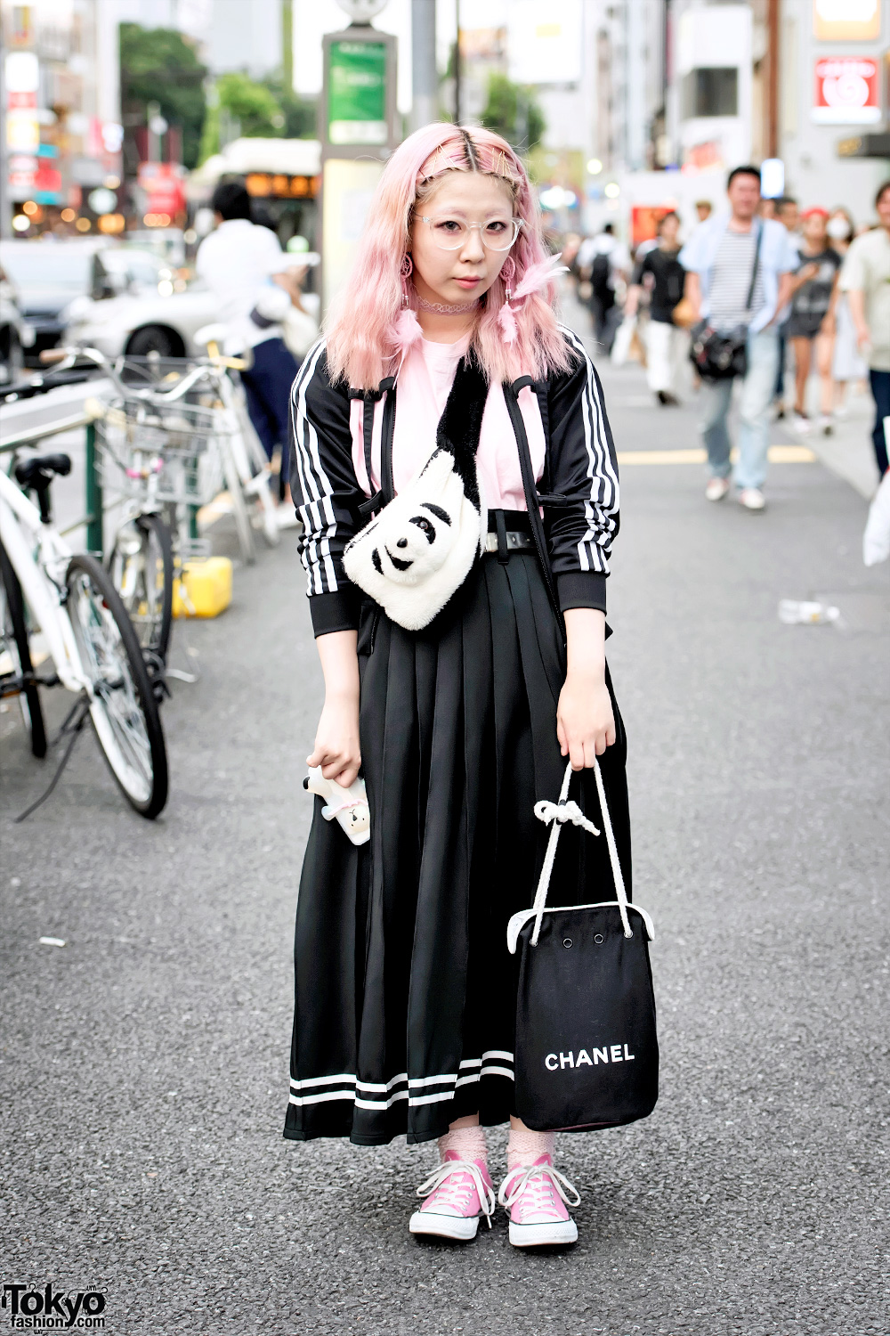 Jeremy Scott Cut Out Pink Hair Panda Bag in Harajuku – Tokyo Fashion