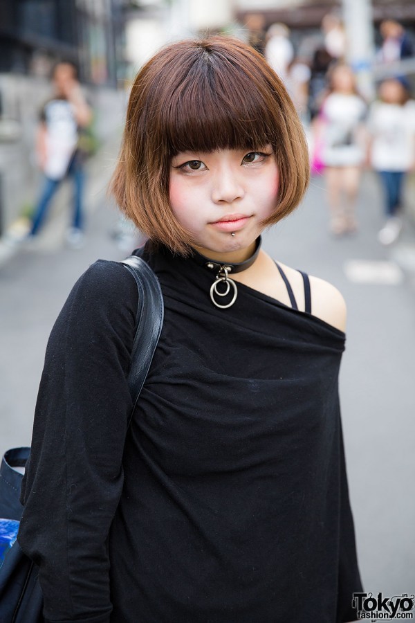 Harajuku Girl in All Black w/ Milkboy Rabbit Bag, Beatriz & WEGO ...