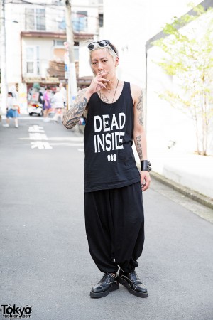 Tattooed & Pierced Harajuku Guy in We Are All Dead & Oz Abstract ...