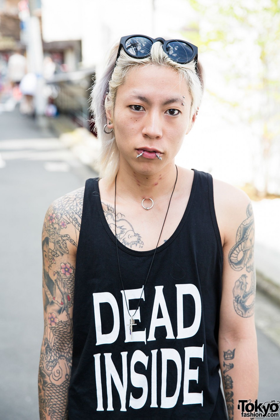 Tattooed & Pierced Harajuku Guy in We Are All Dead & Oz Abstract ...